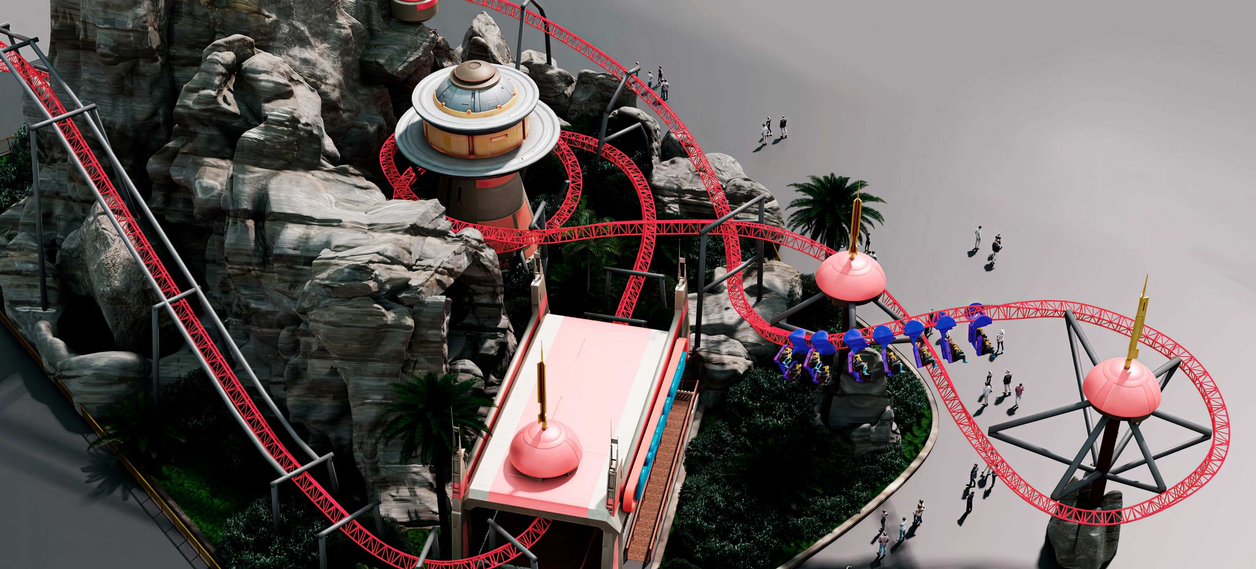 leisure park BLUE FROST COASTER, suspended roller coaster