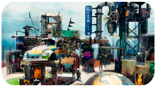 parc à thème d'aventure parc de paintball de style fin du monde