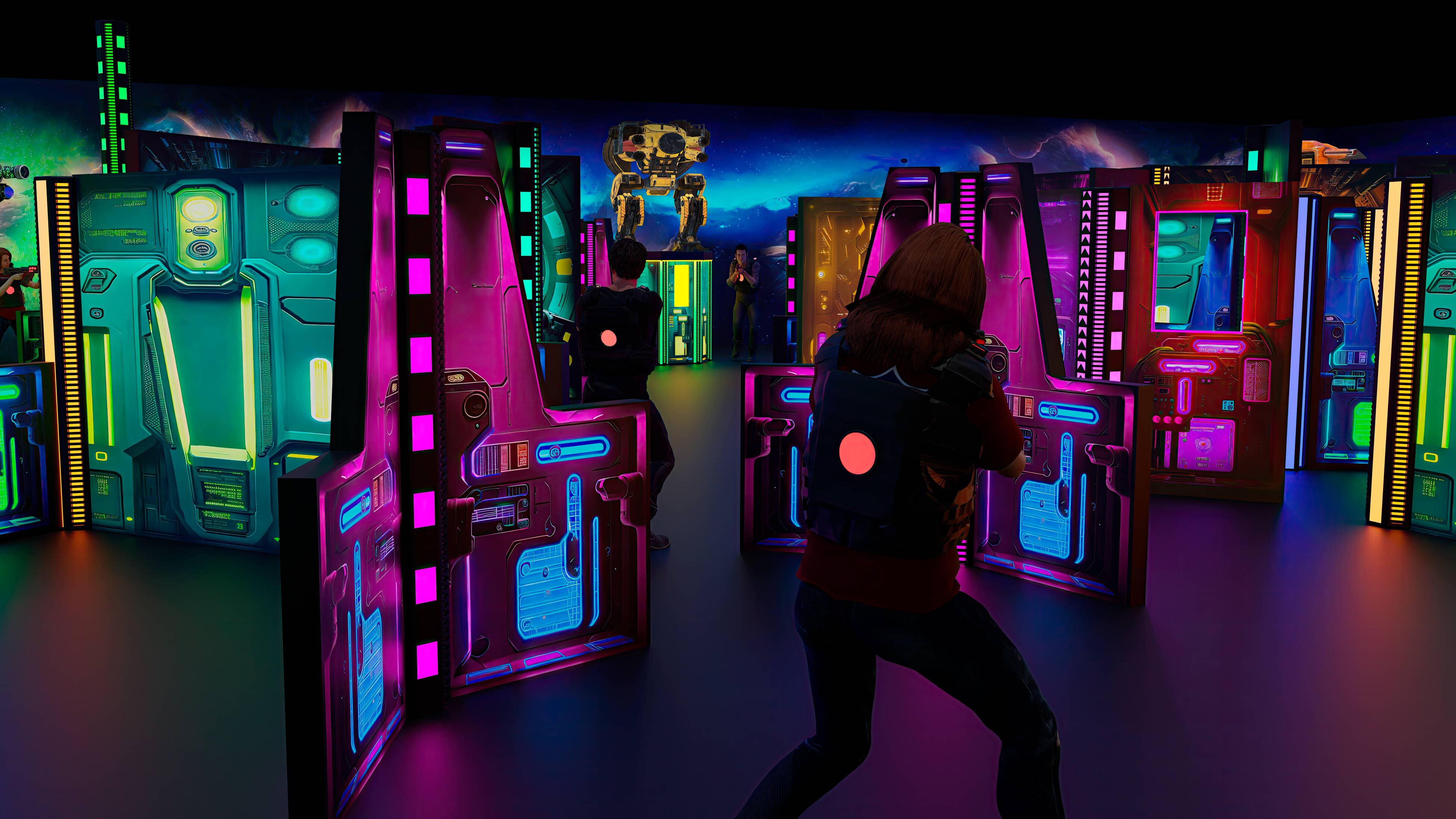 diseño de escenarios de laser tag tematizados parques de laser tag interior y exterior