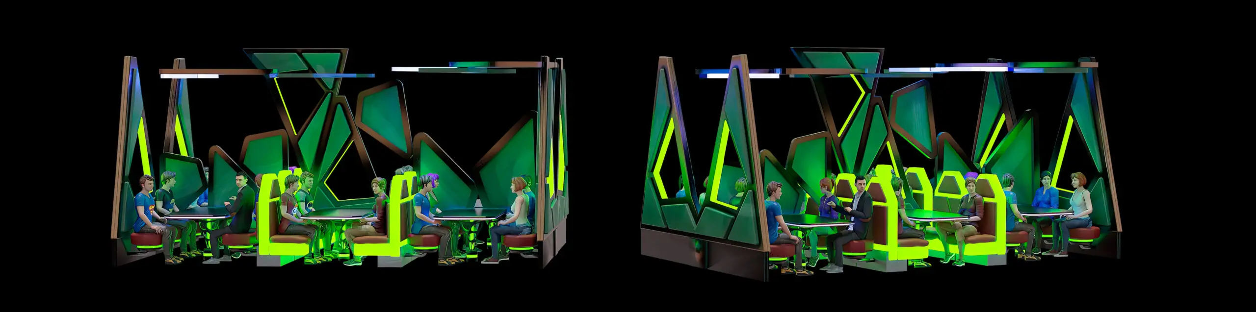 futuristisches Restaurantdesign und -bau