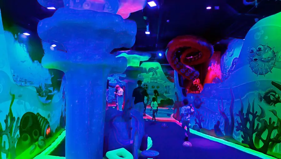 black light mini golf construction