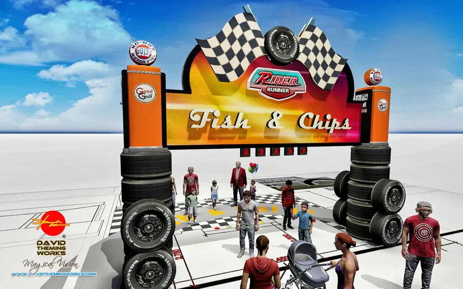 THEME PARK RACE TRACK ENTRANCE design