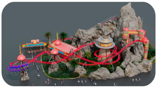 futuristic family hanging attraction for theme parks 