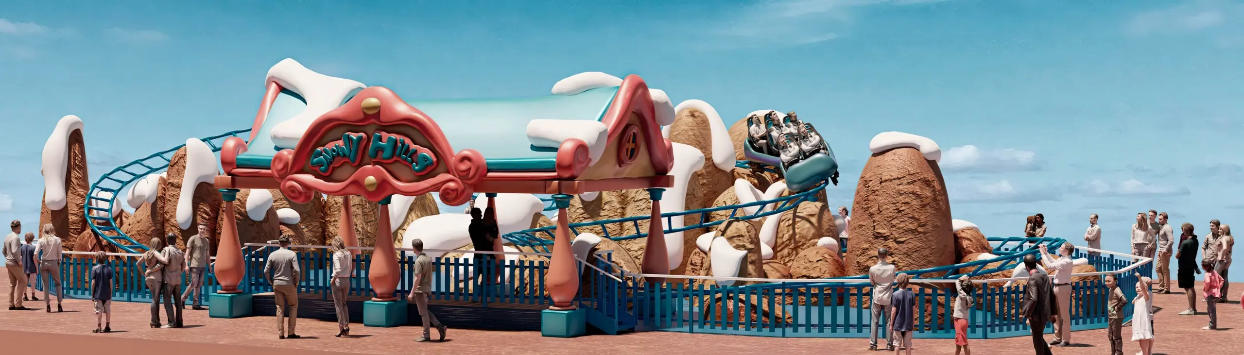 MINI ROLLER COASTER SNOWY HILLS,customized kids park attractions