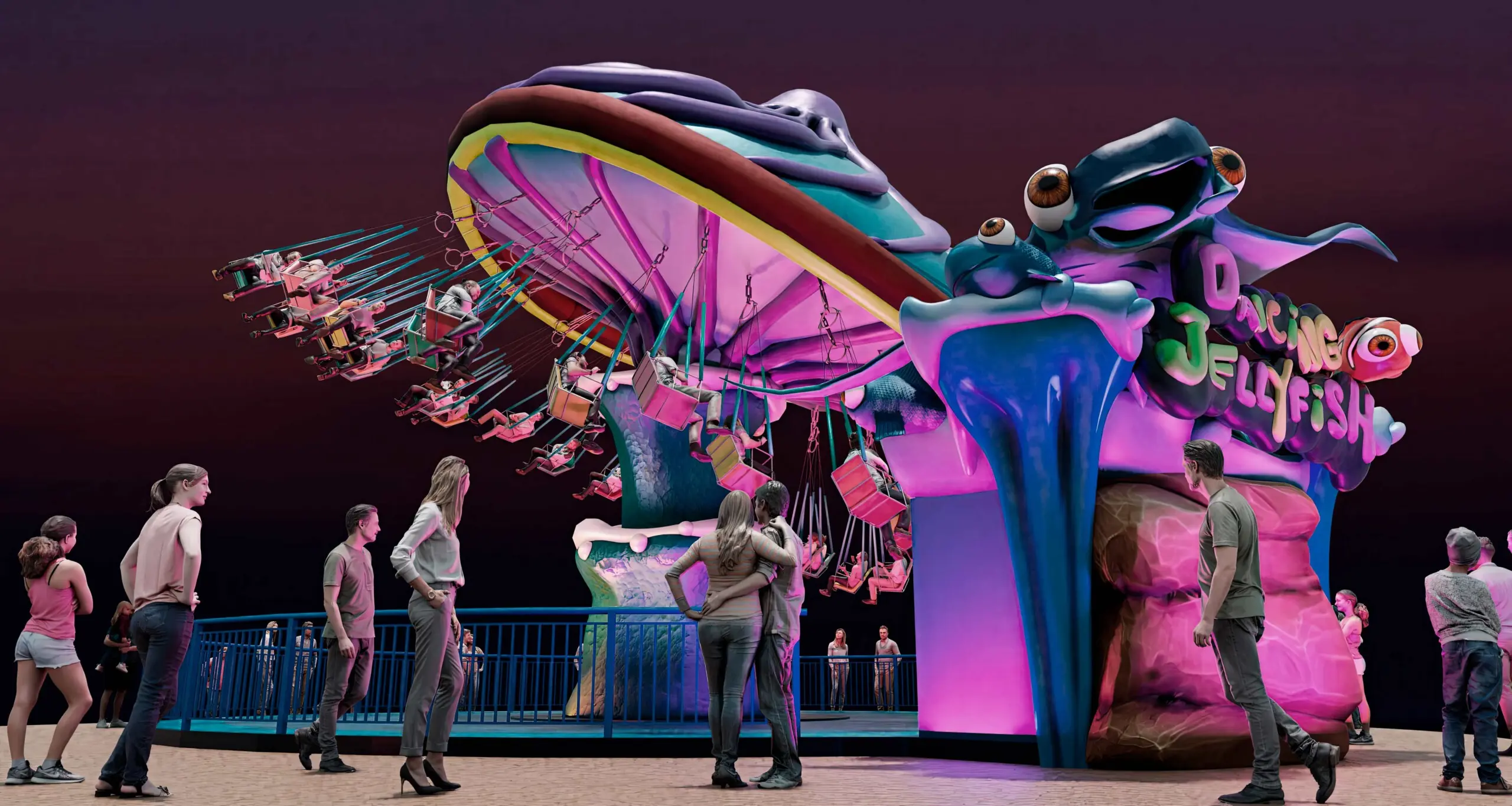 roller coaster,flying chair attraction