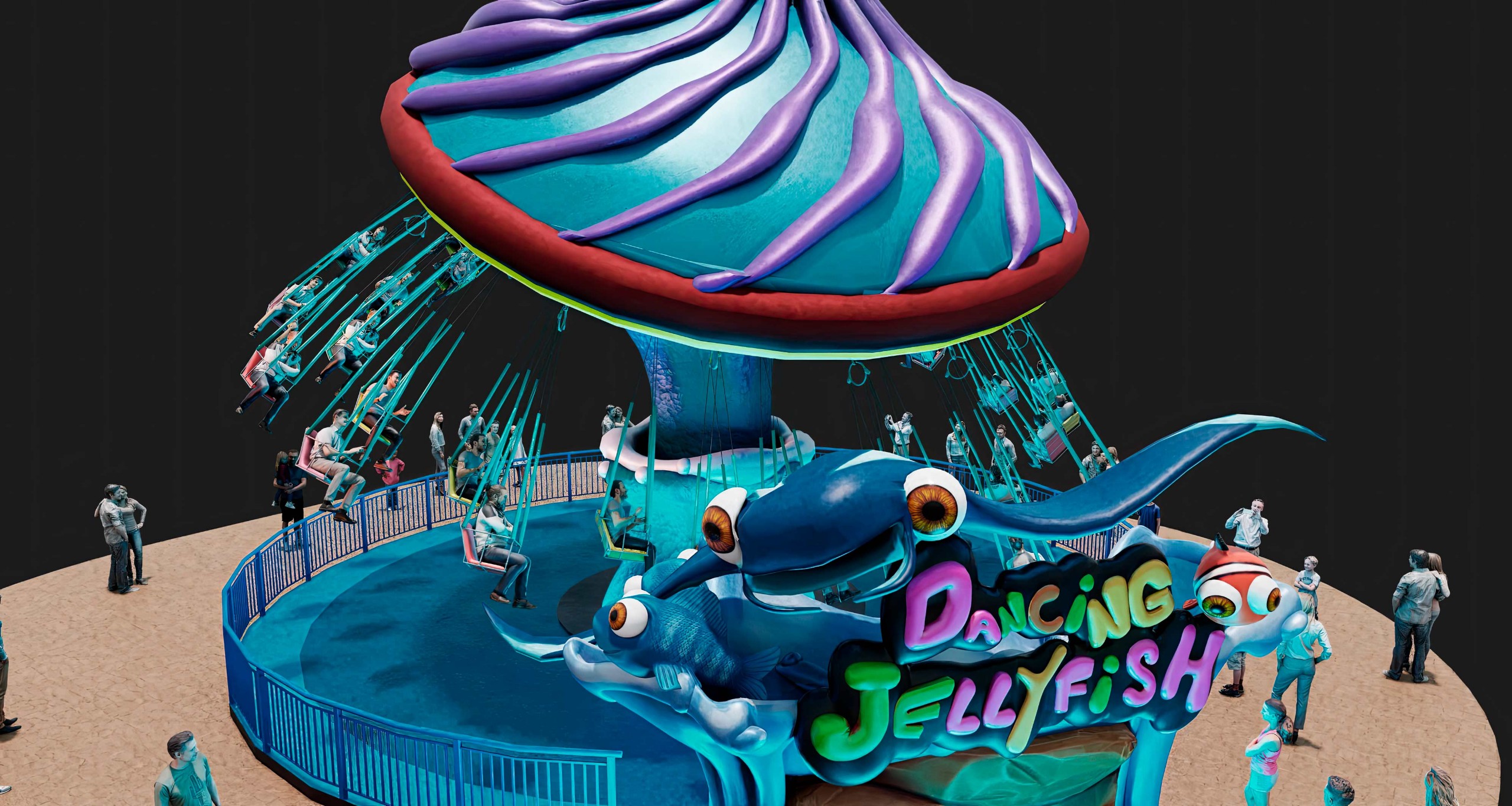  Swing ride dancing jellyfish,flying chair attraction