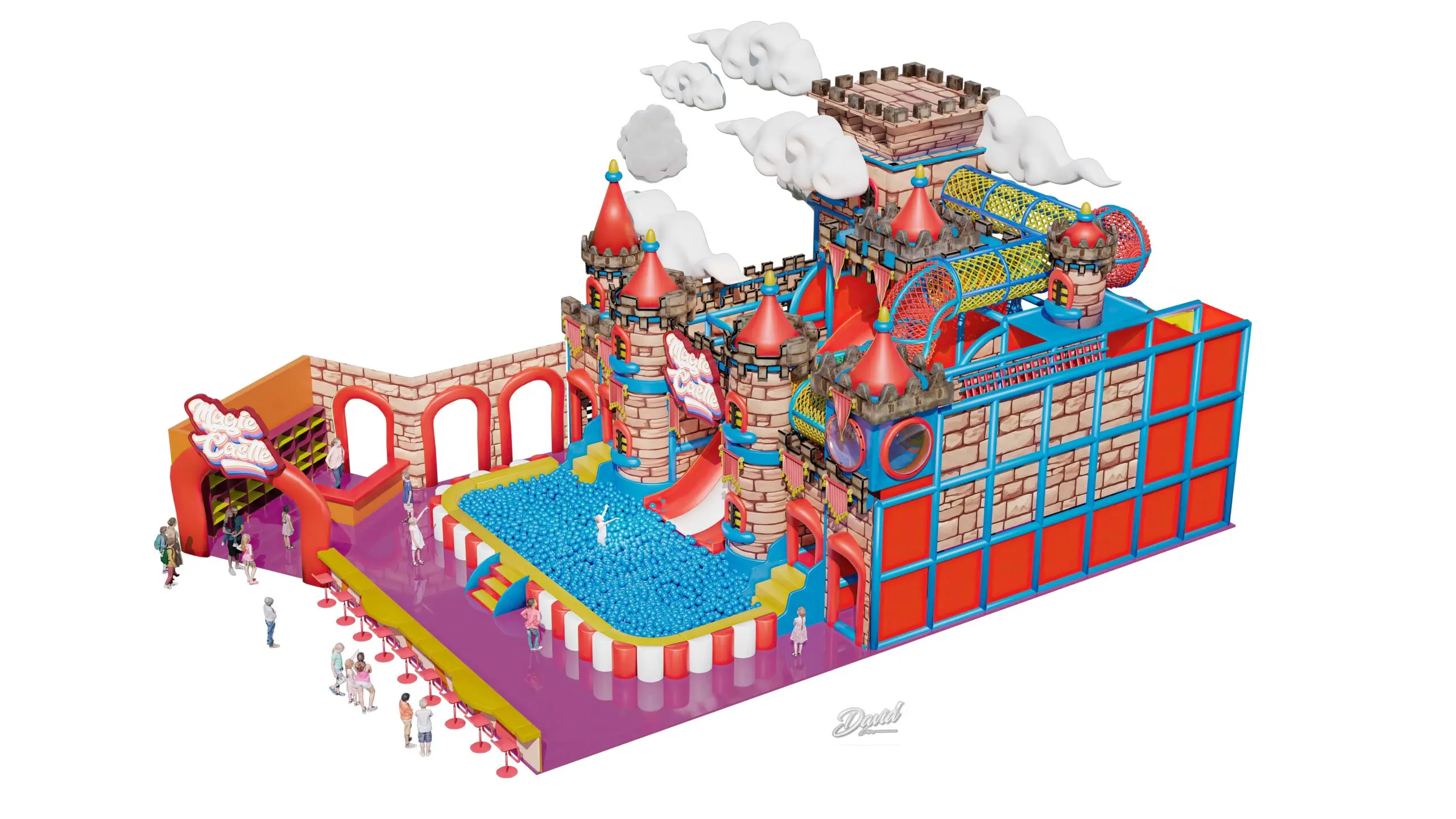 indoor playground themed castle DESIGN AND CONSTRUCTION