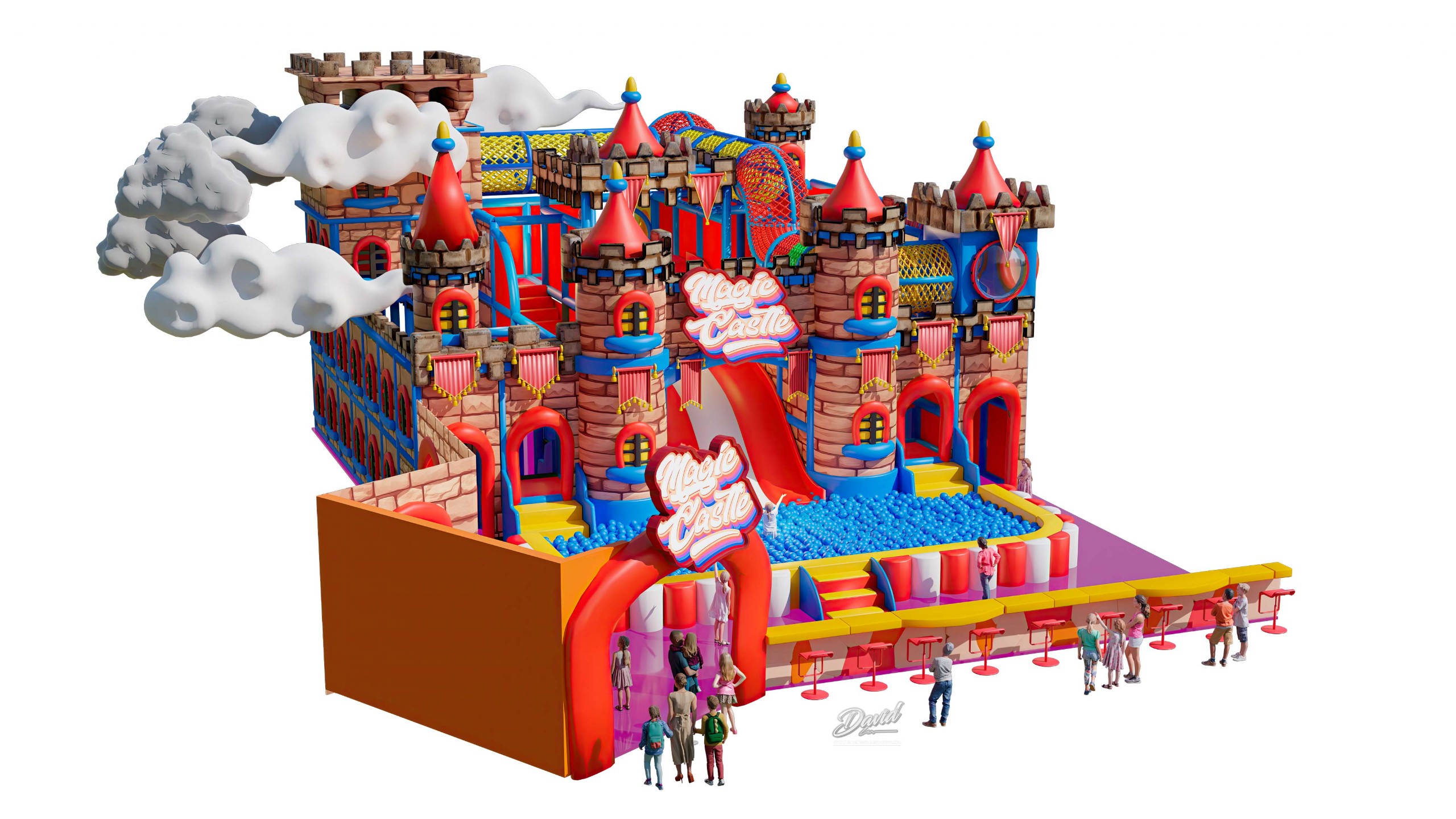 indoor playground themed castle DESIGN AND CONSTRUCTION