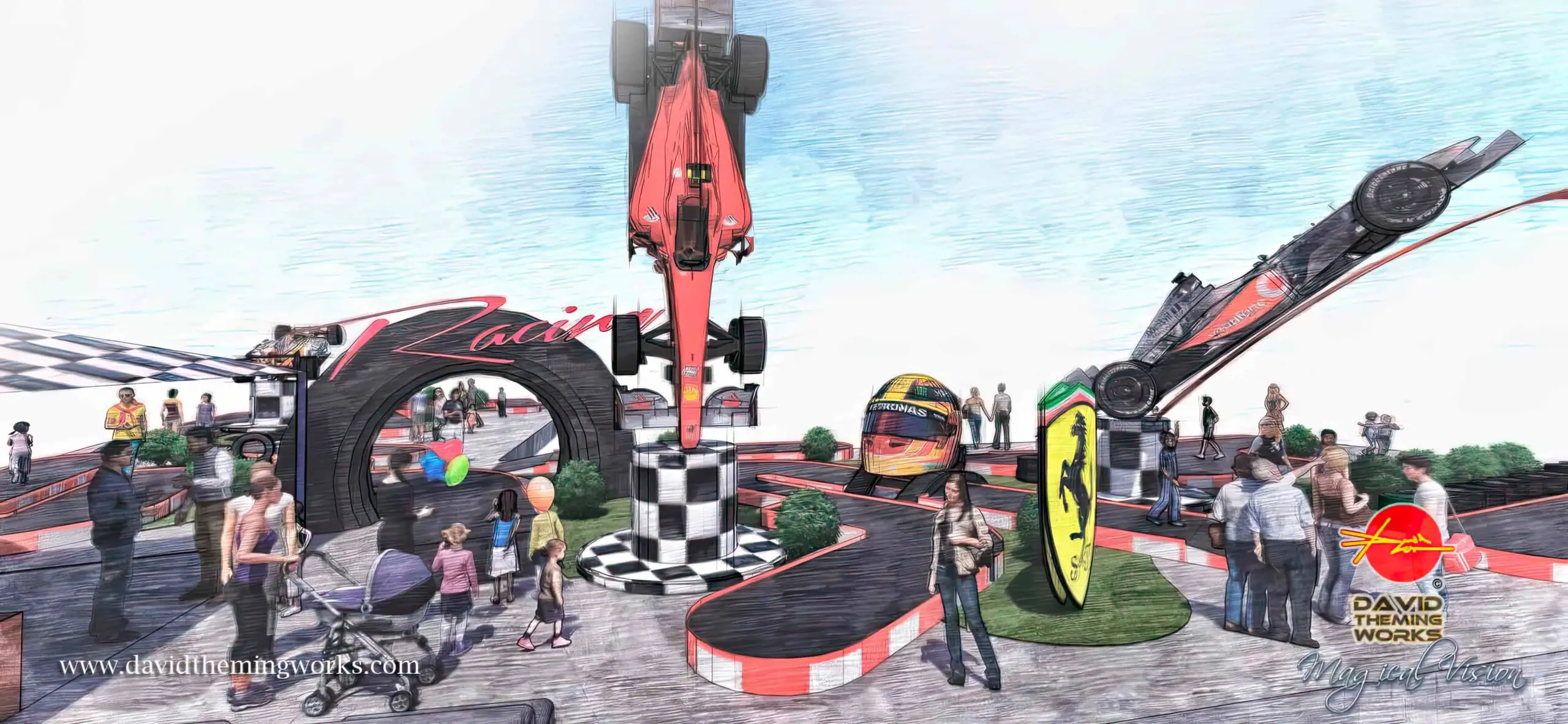formula one minigolf park construction