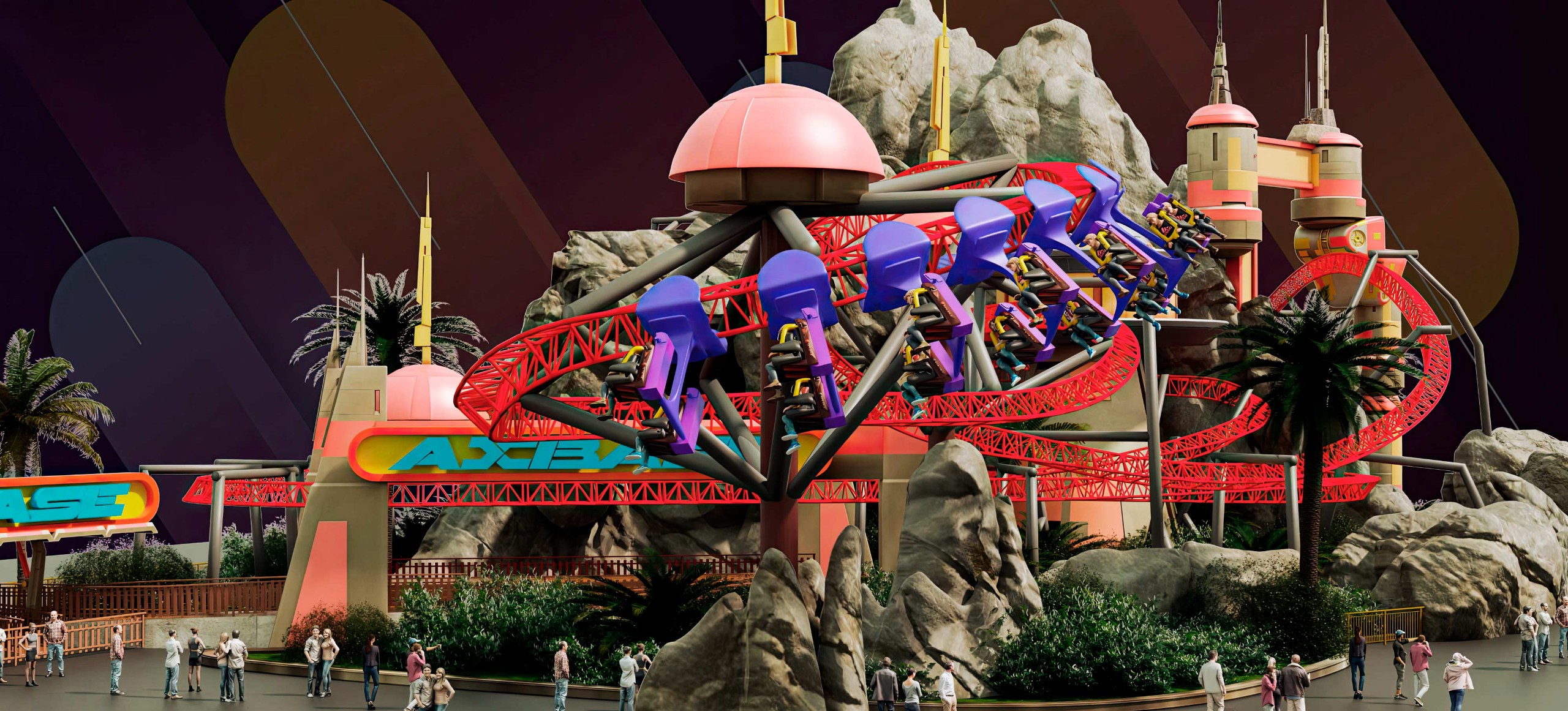 SUSPENDED ROLLER COASTER theme park, suspended roller coaster