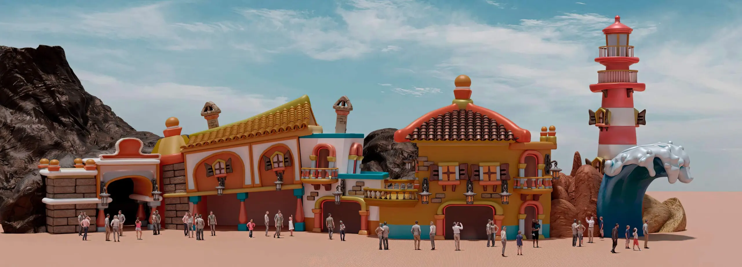 theme kids town cartoon theme park, theme kids town