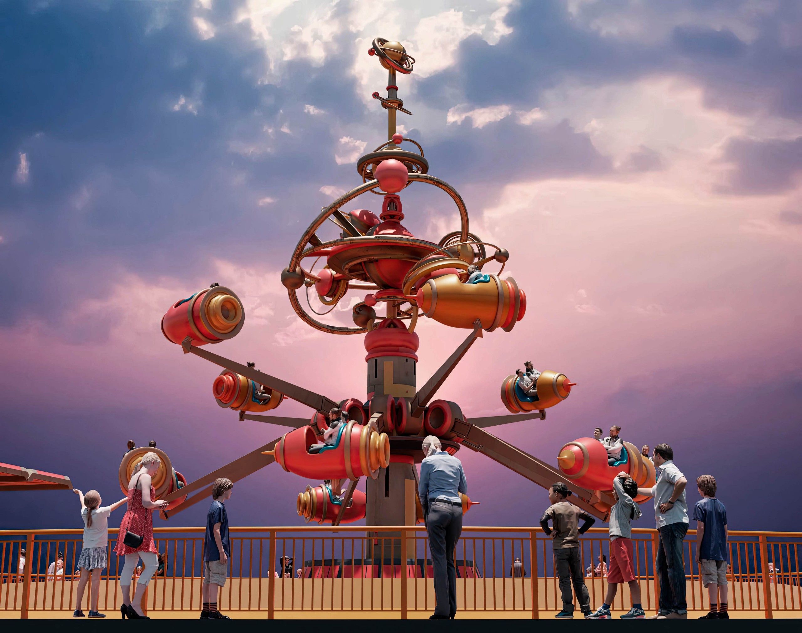 STAR CRUISER RIDE design concepts, theme park spinner ride