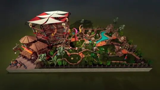 themed rope course and mini golf course
