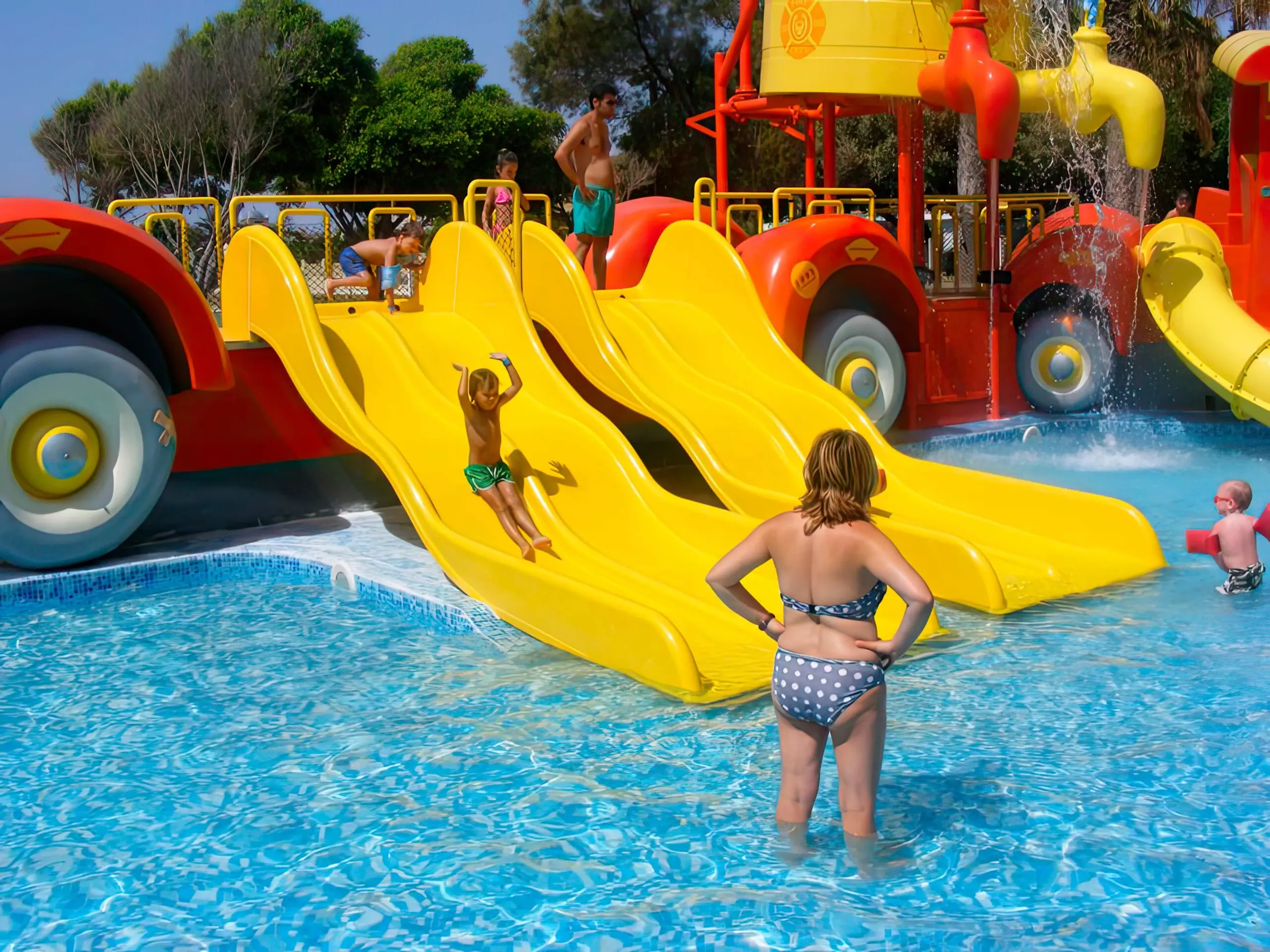 construction of fire truck for family swimingpools. construction of fire truck for family swimingpools and waterparks