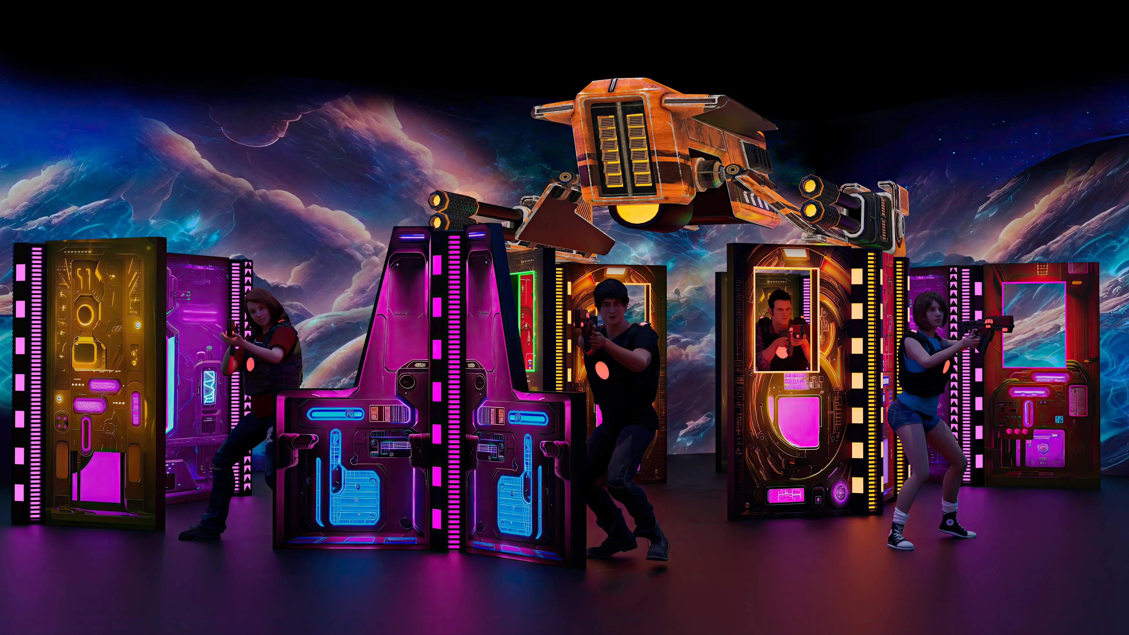themed laser tag park construction laser tag arena design