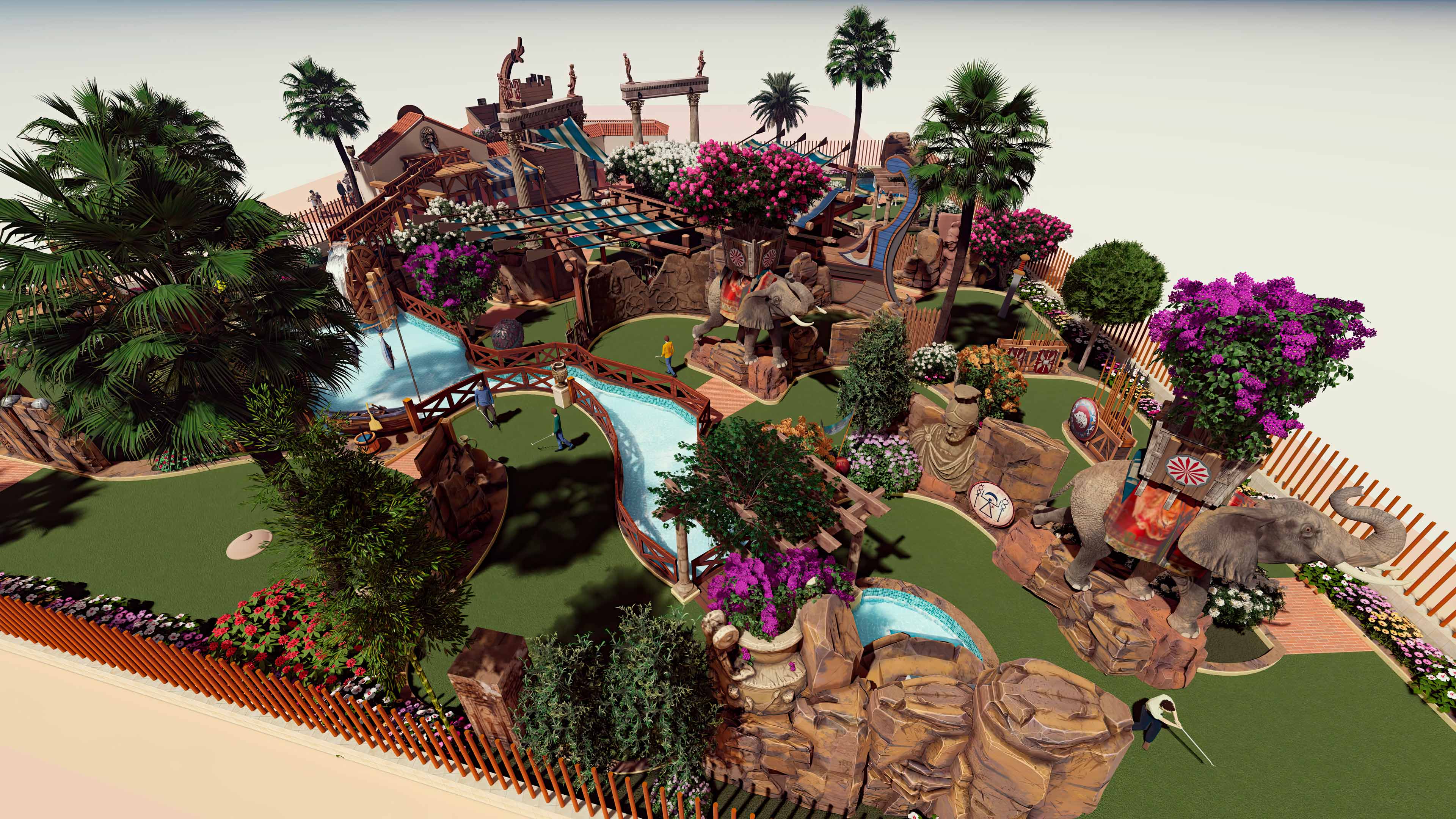 Rome vs Carthage mini golf design   historical theme mini golf project