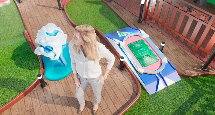 compact mini golf park construction  