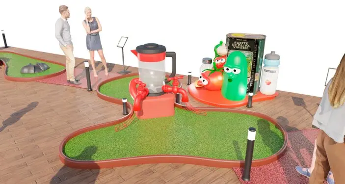 creative compact mini golf layout  