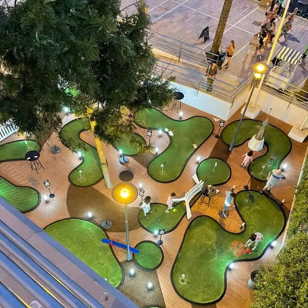 compact mini golf park construction  