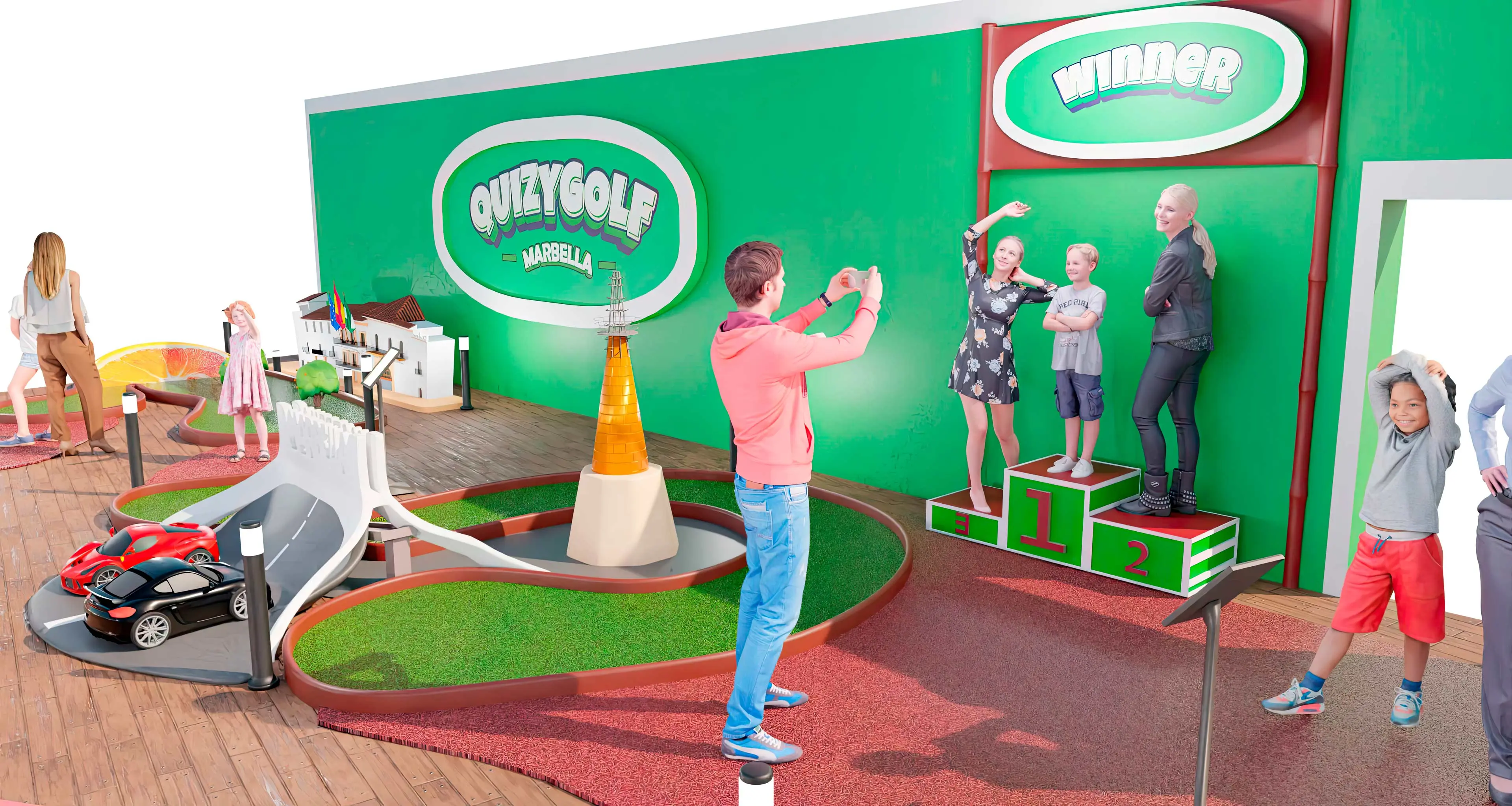 family-friendly small golf park space-saving mini golf design