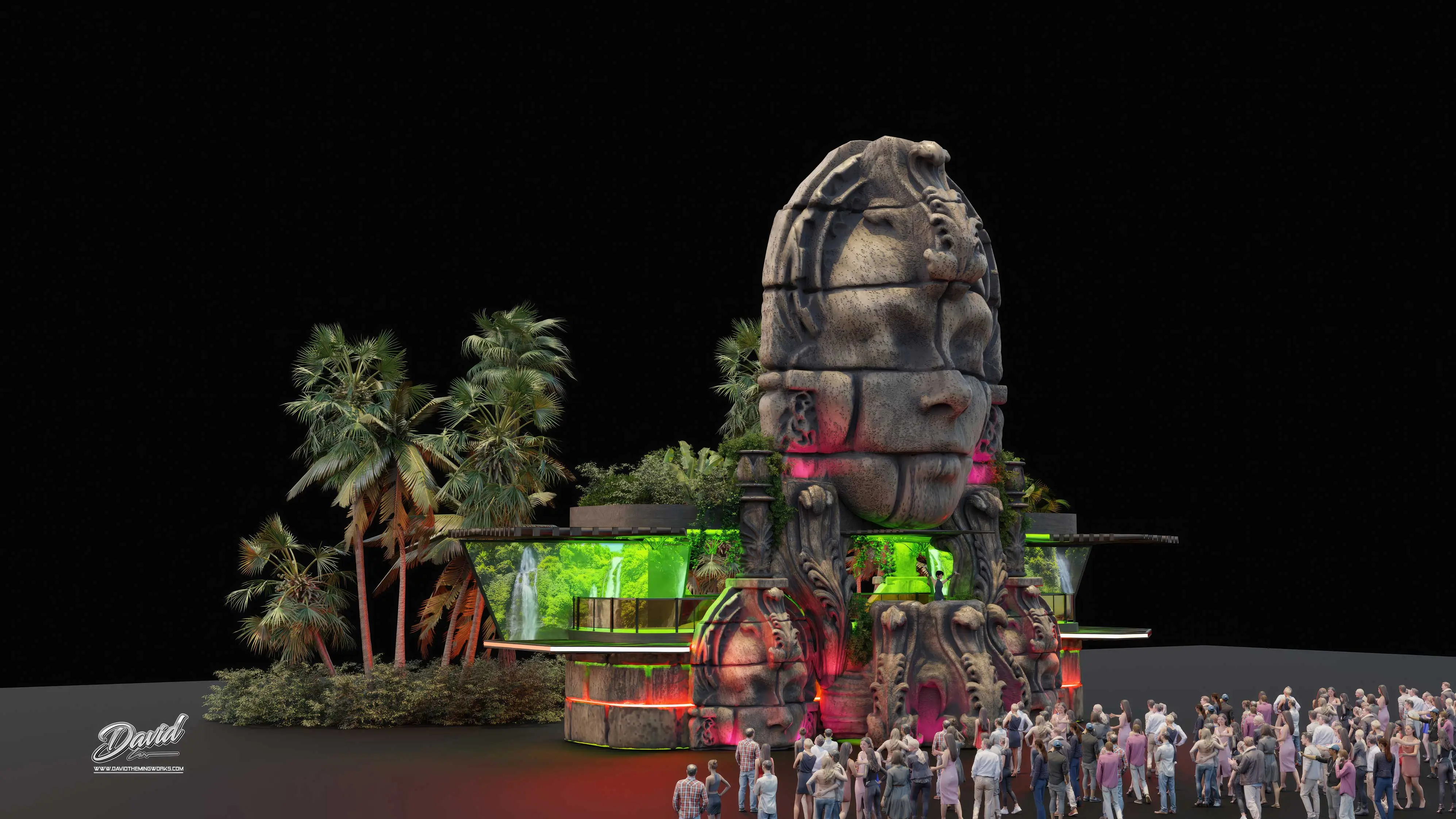 themed festival stage design custom temple stage construction