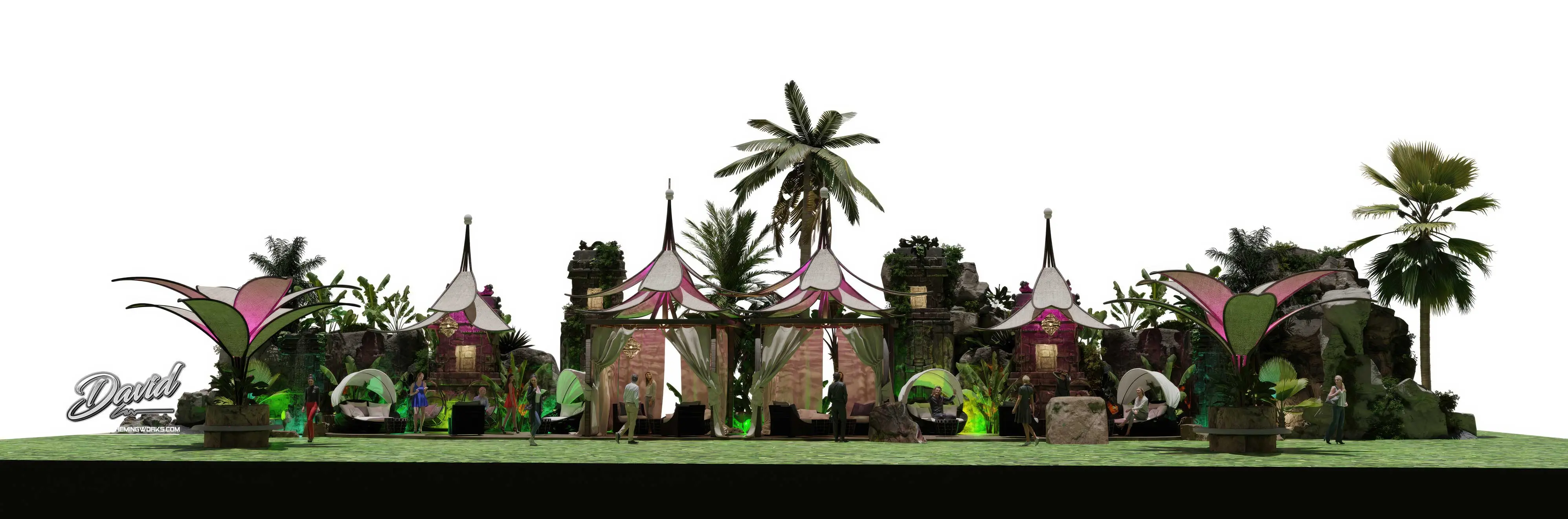 exotic festival stage concept ancient temple stage design