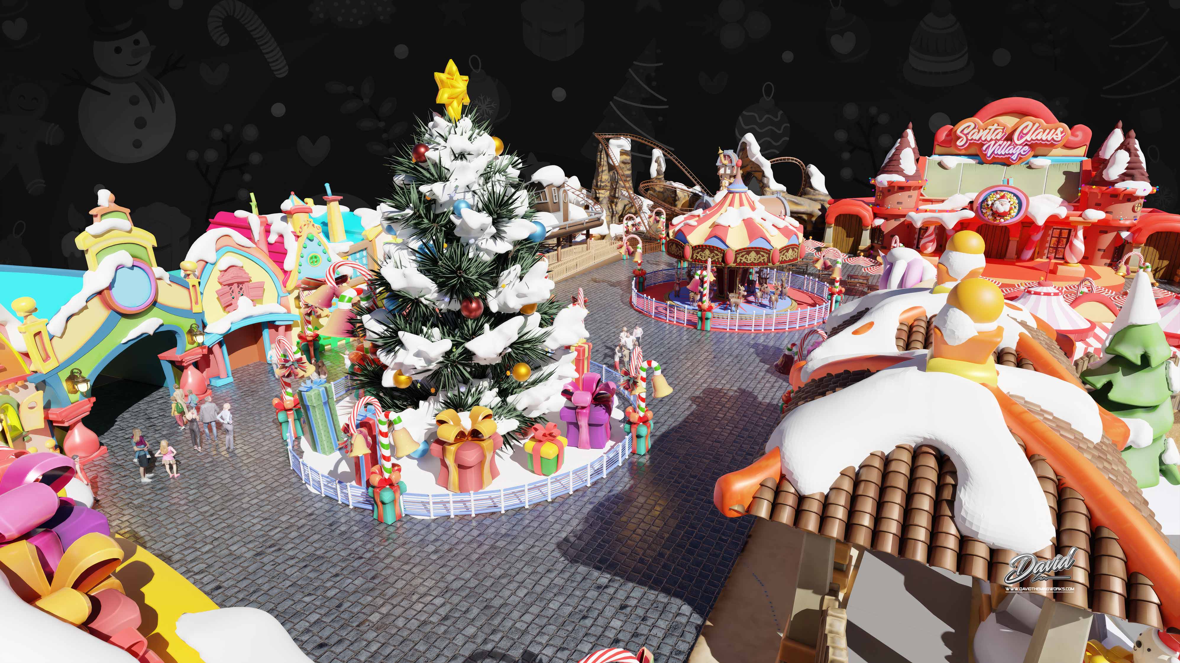 custom Santa Claus park design North Pole village attraction design