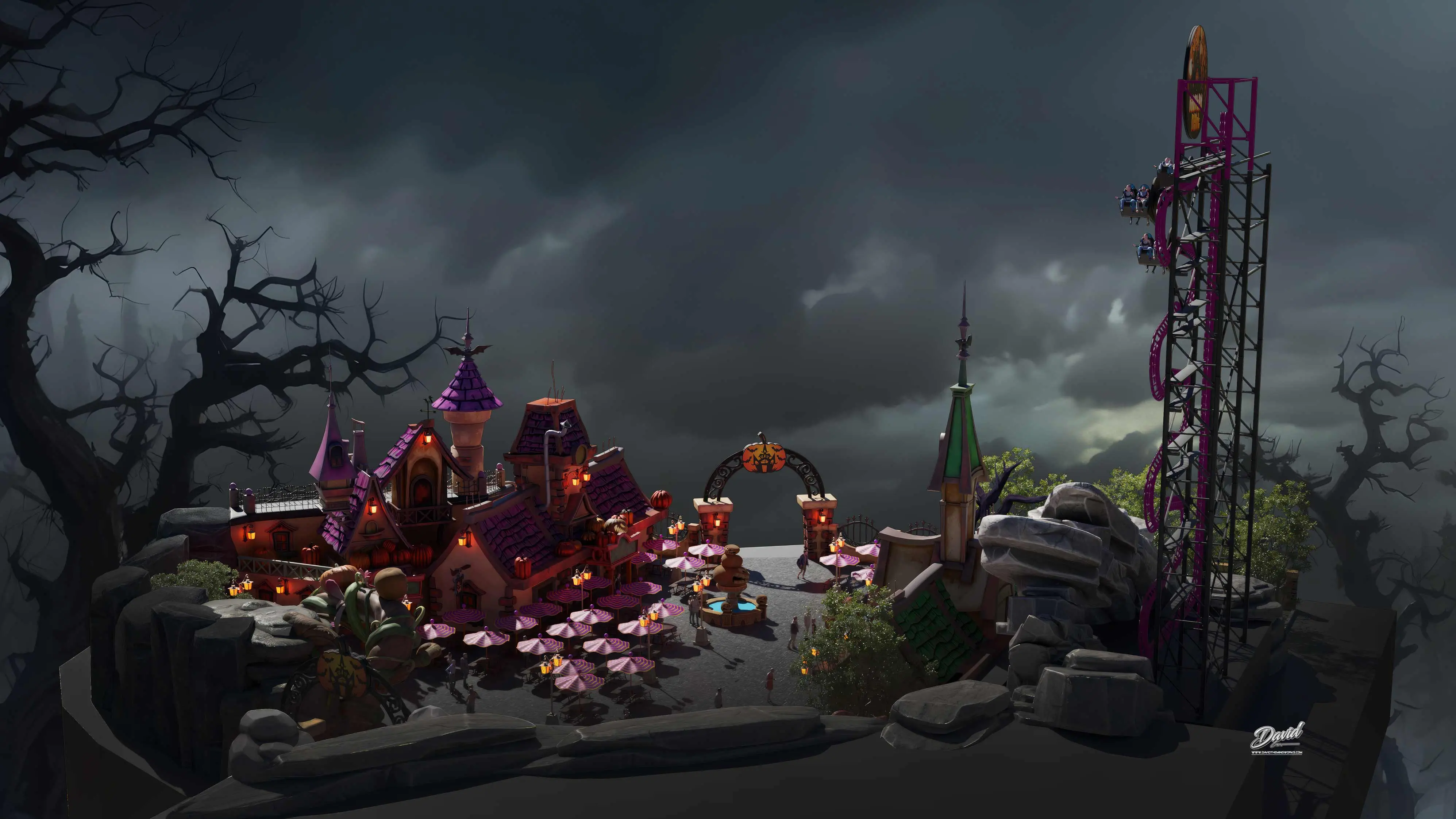 Halloween family park construction spooky amusement park design