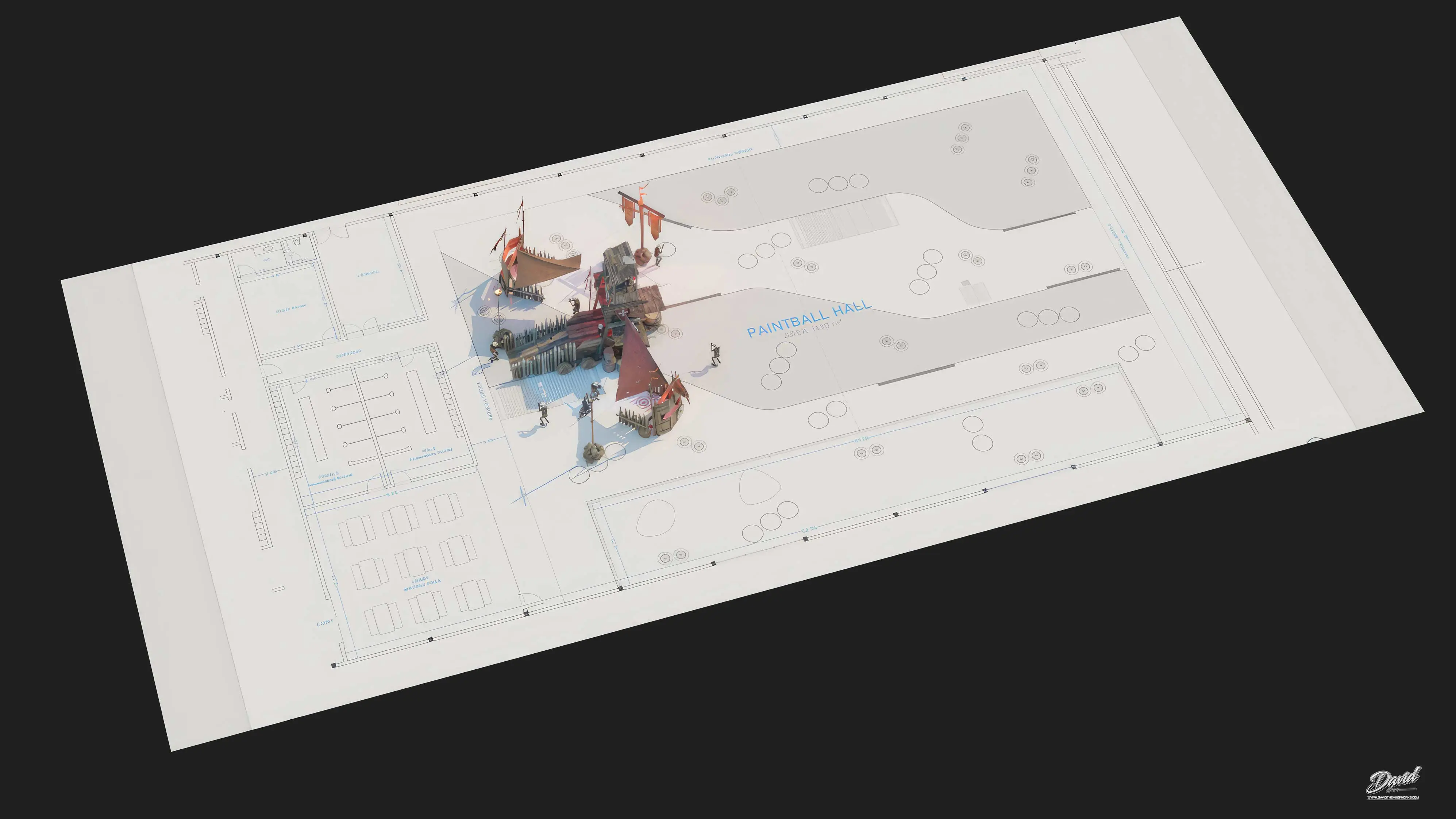 knight-themed paintball battlefield <br /> castle-style paintball park construction <br />