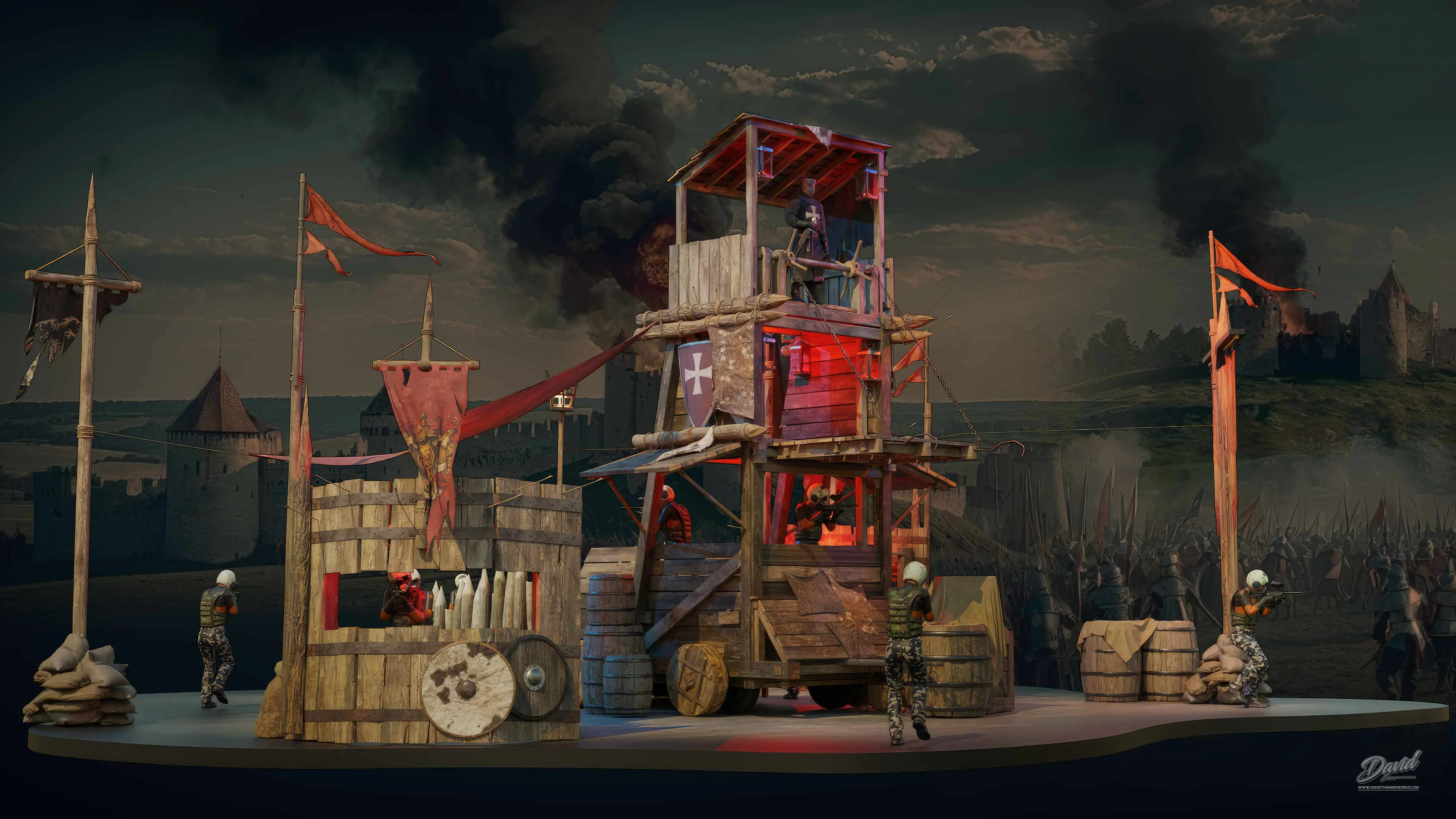 immersive medieval paintball experience <br /> fantasy paintball arena design <br />