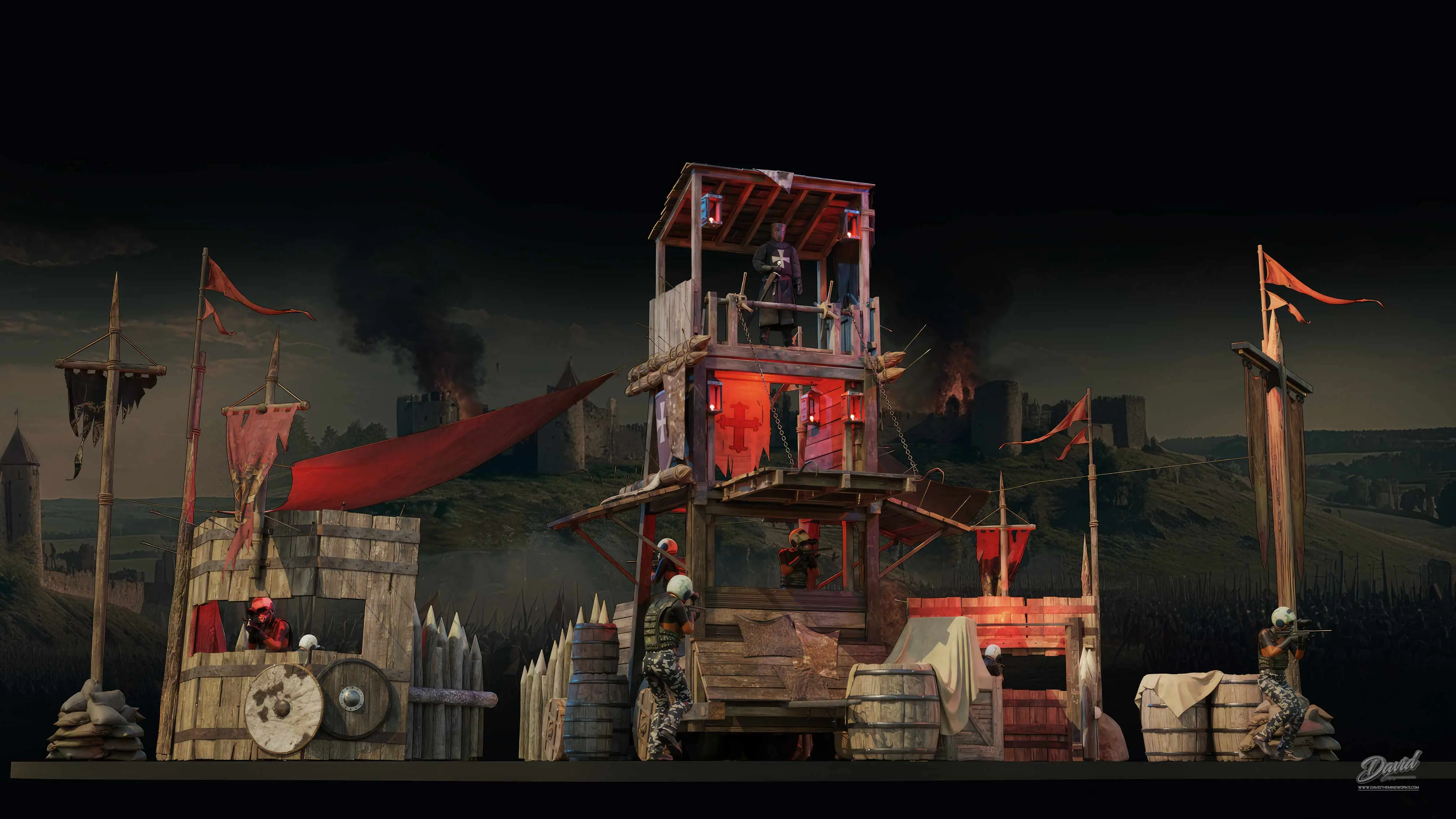 medieval combat paintball course <br /> themed paintball park architecture <br />