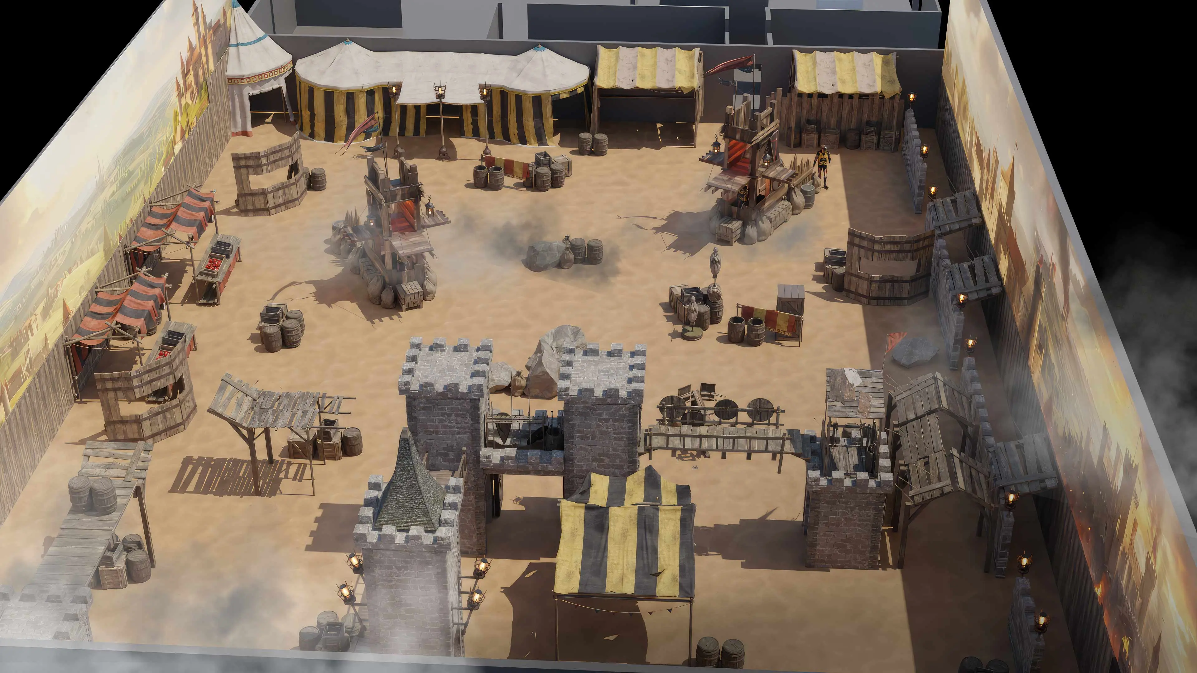 historical paintball park design <br /> medieval-themed paintball scenarios <br />