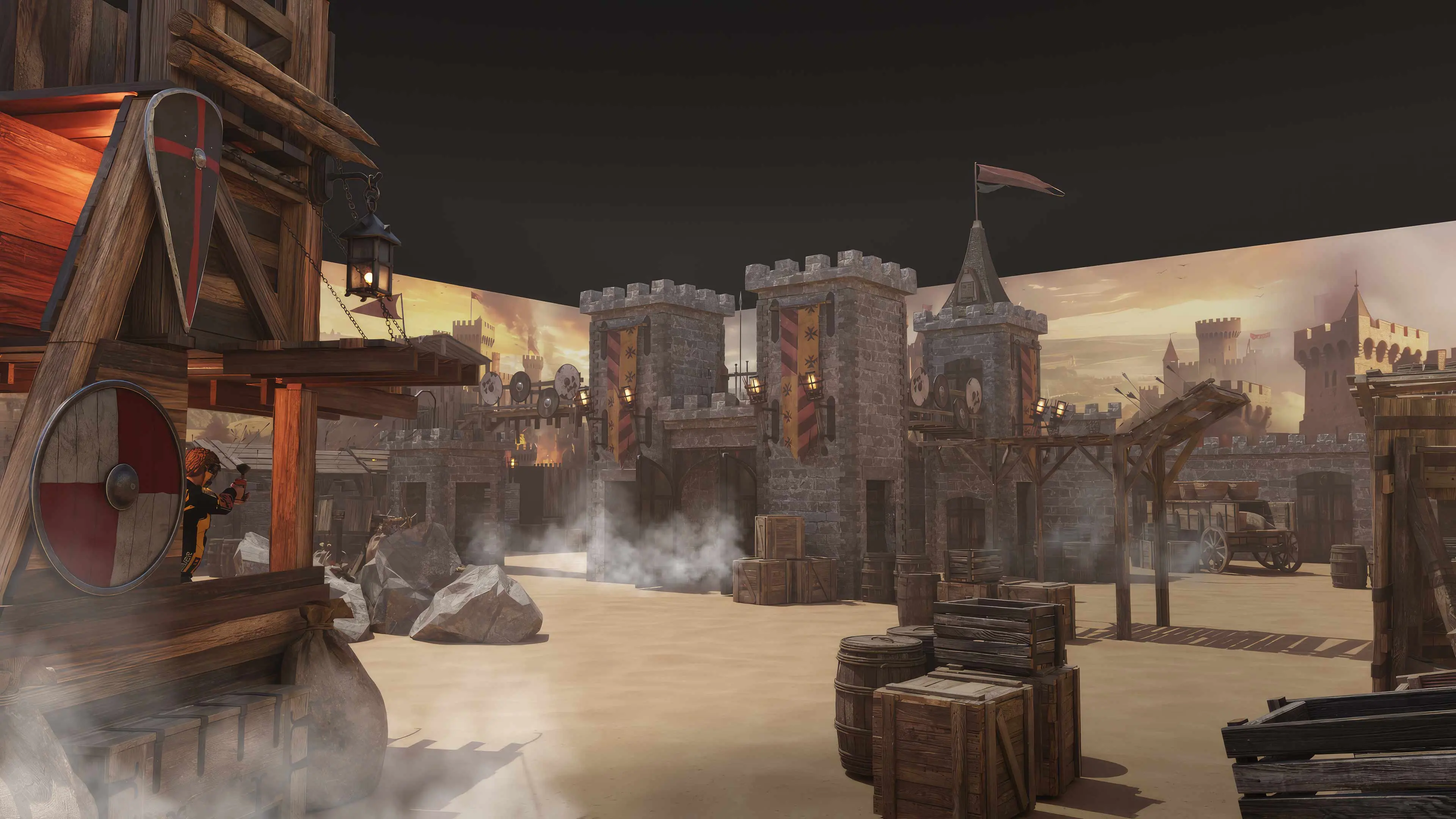 themed paintball park construction <br /> medieval battle paintball arena <br />