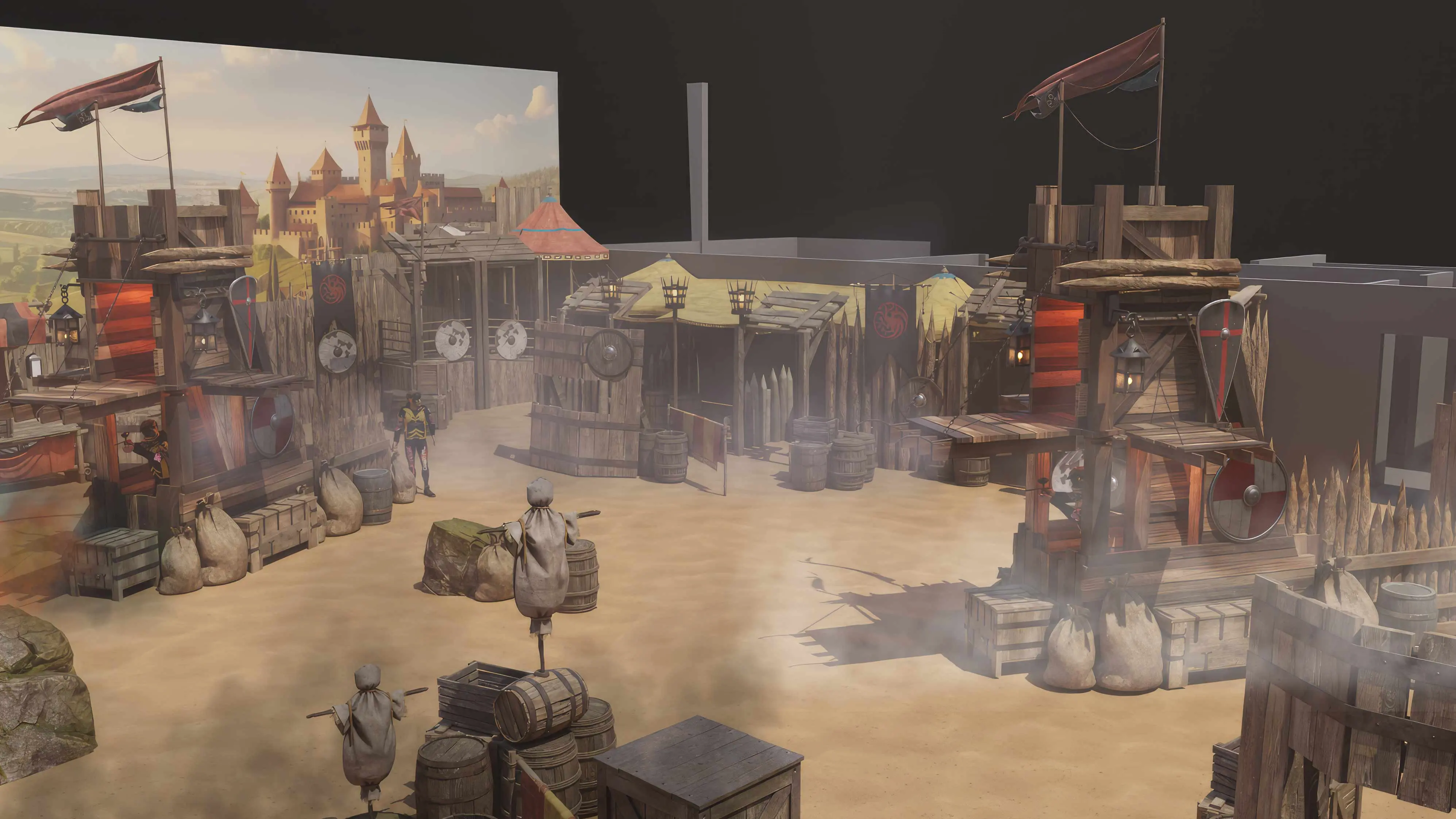 custom-built medieval paintball park <br /> medieval castle paintball park design <br />