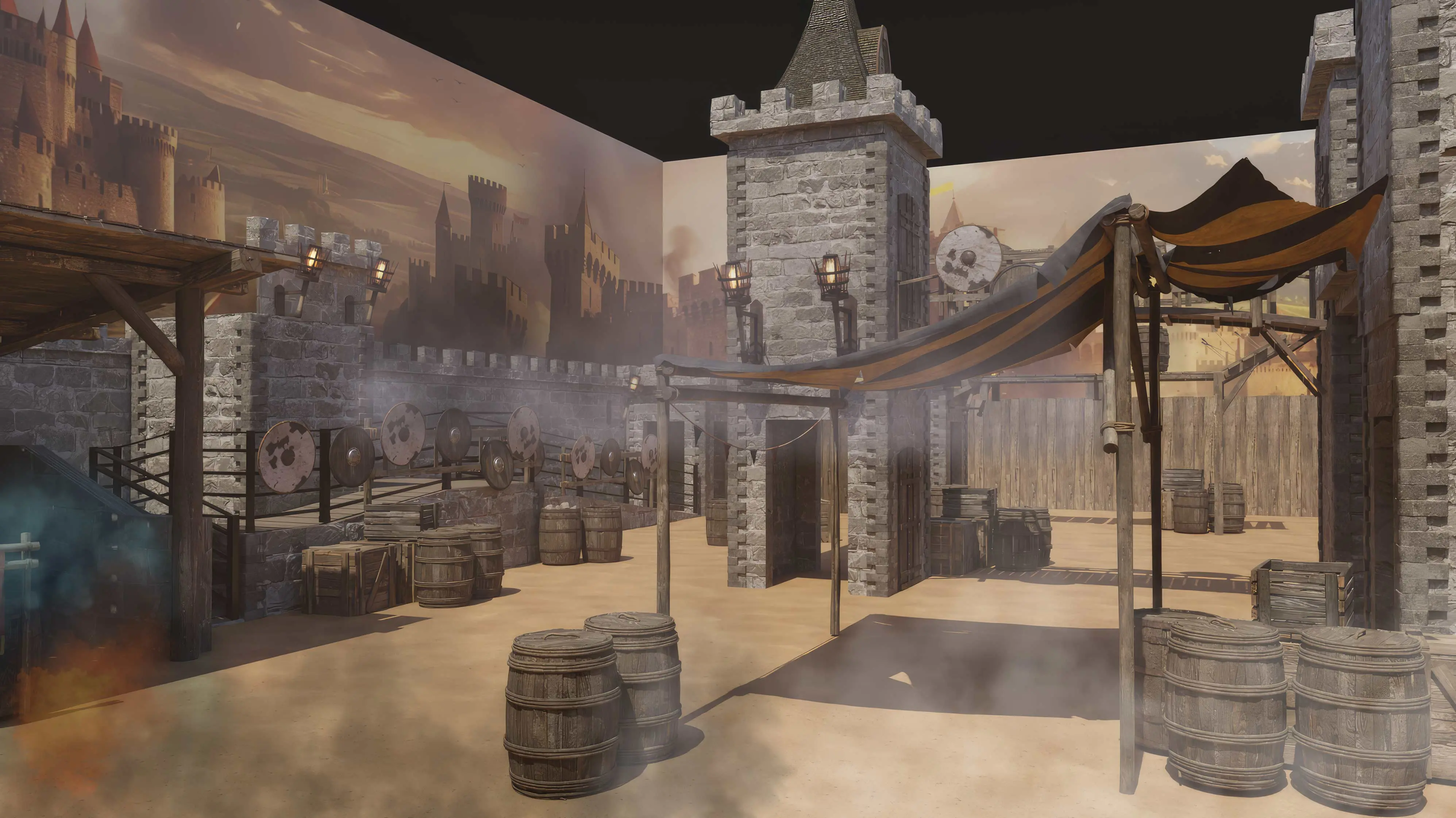 live-action medieval paintball games medieval castle paintball park design <br />