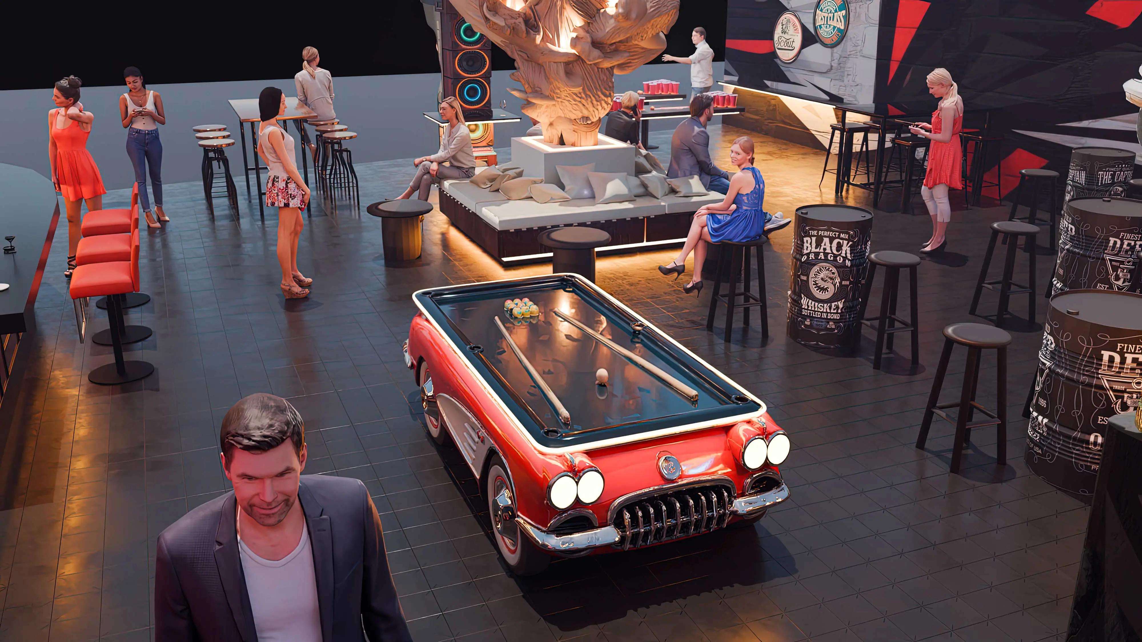 entertainment bar design with mini golf   unique bar and mini golf combo