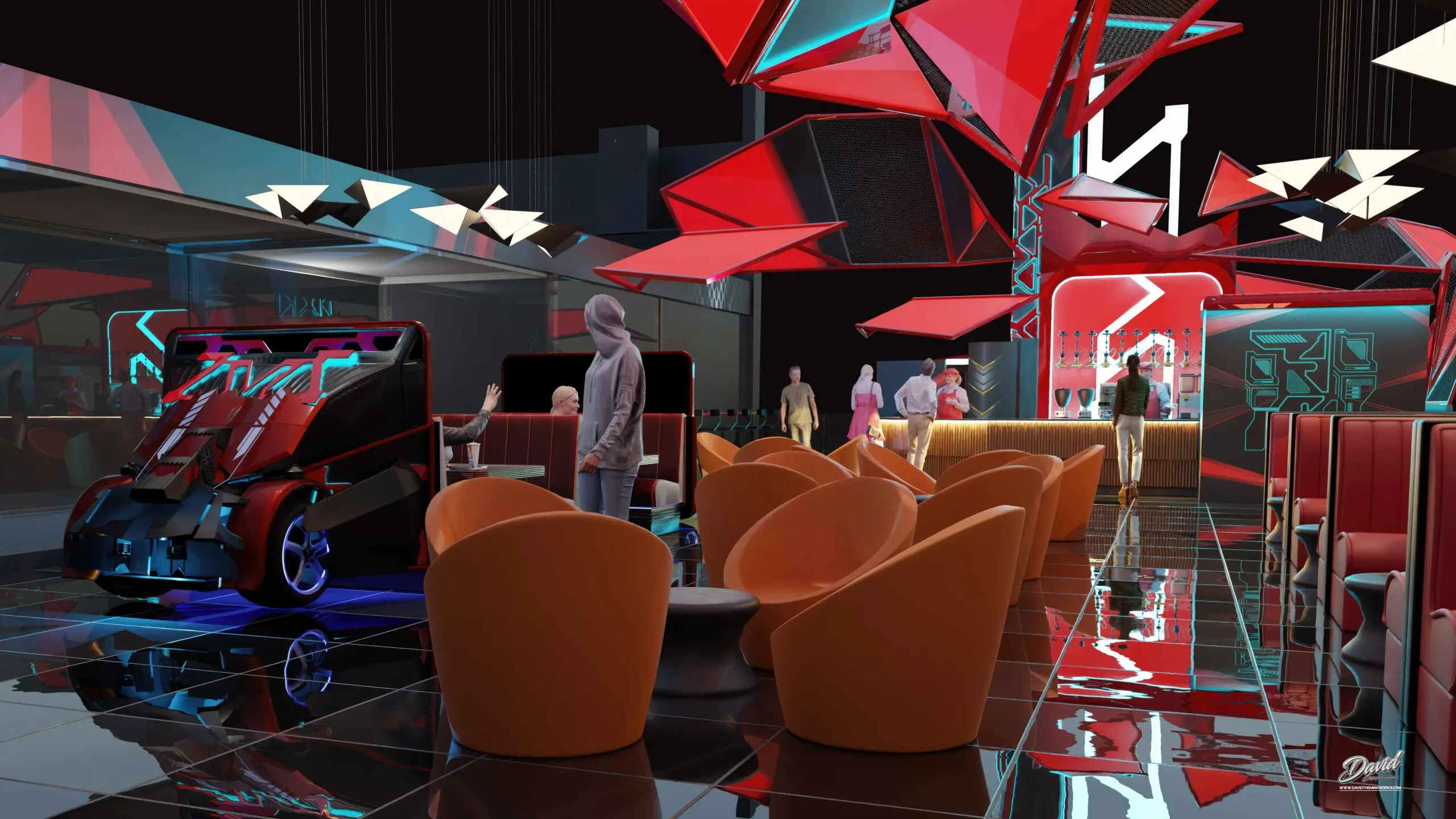 indoor park themed restaurant design