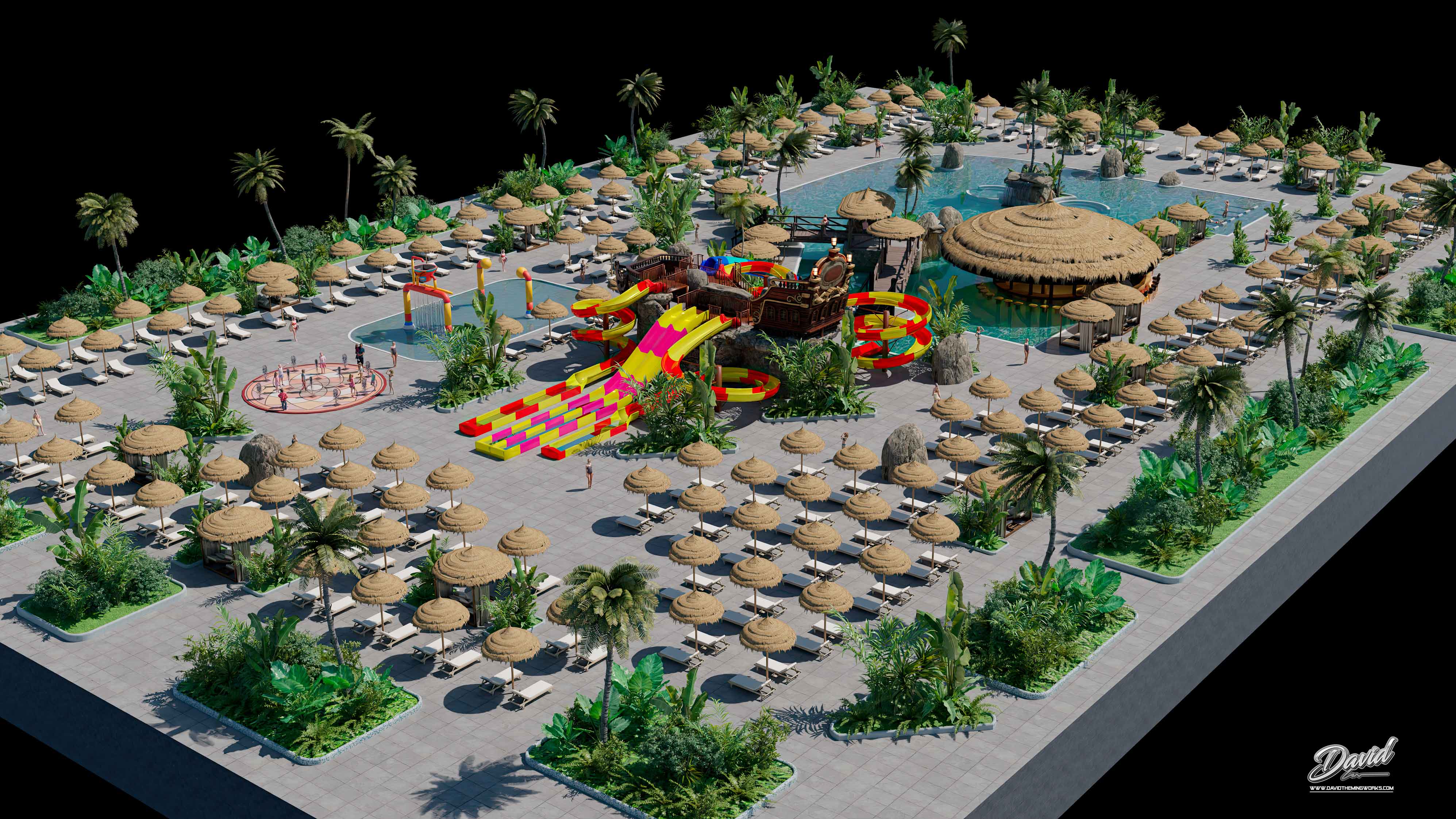 conception de parcs aquatiques avec toboggans et de piscines à thème conception de parc aquatique
