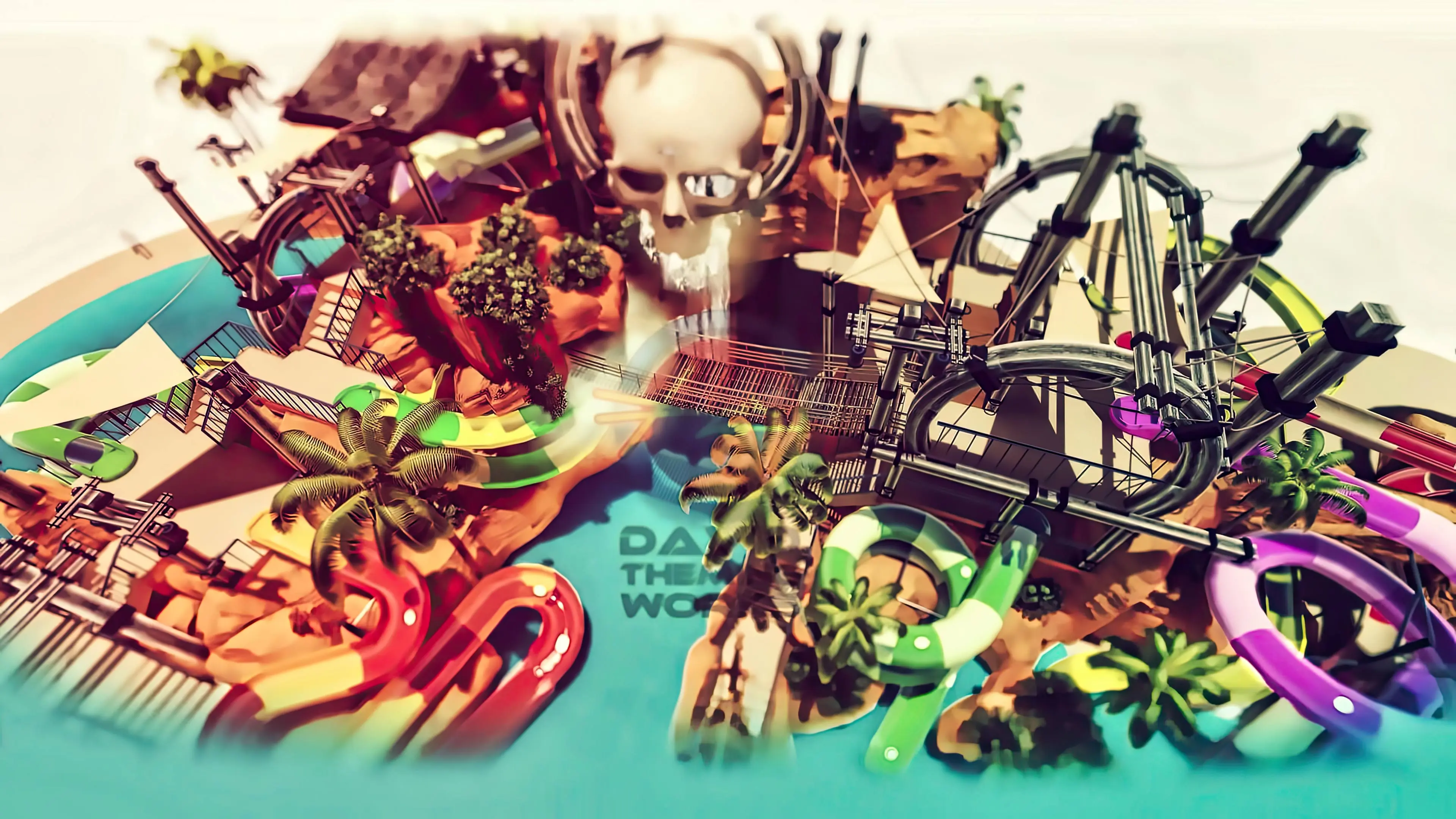 construção de uma piscina com o tema piratas criação de uma piscina com tema de piratas