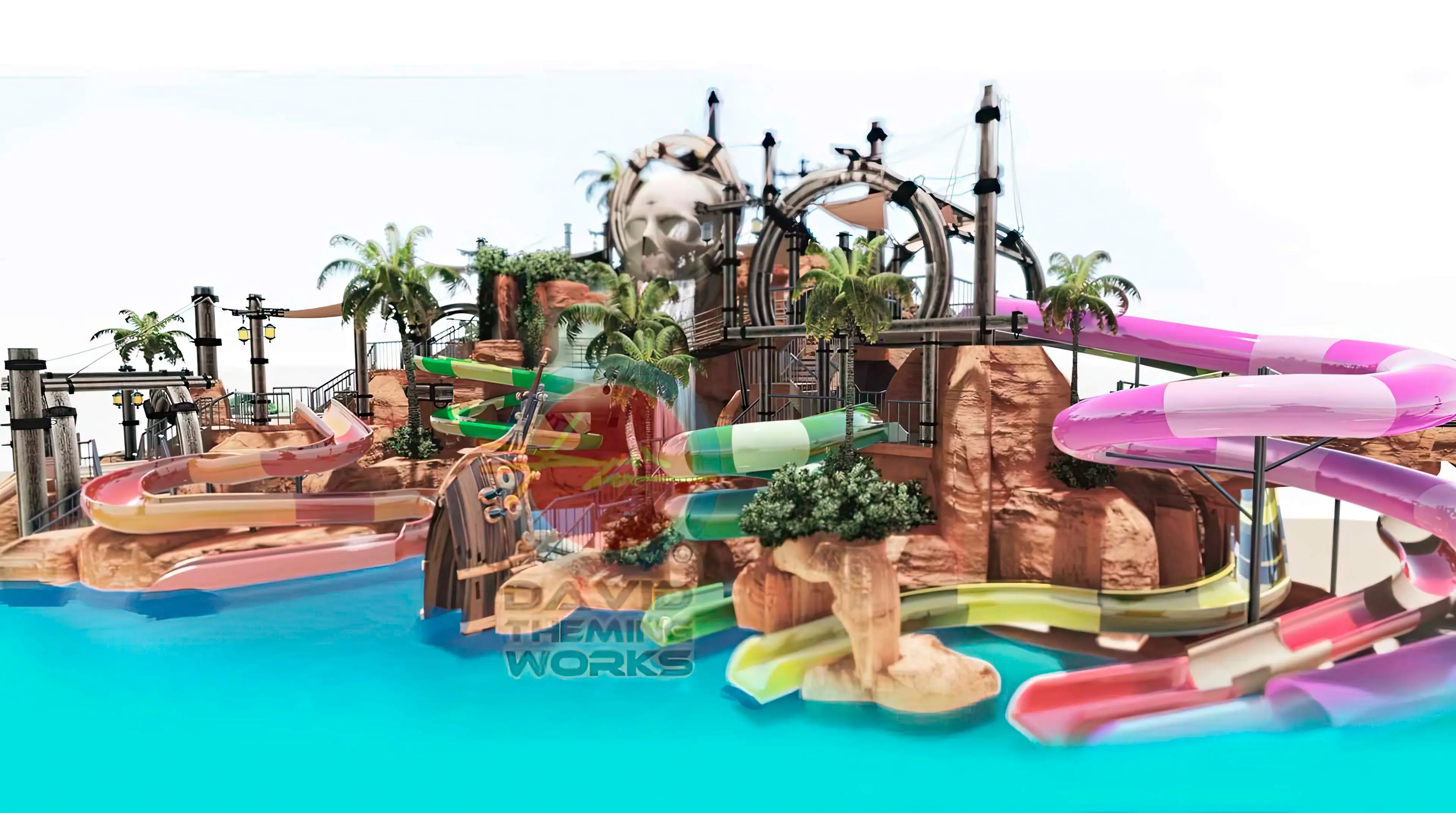 criação de uma piscina com tema de piratas construção de uma piscina com o tema piratas